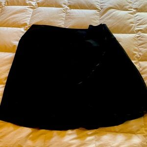 Black faux wrap skirt